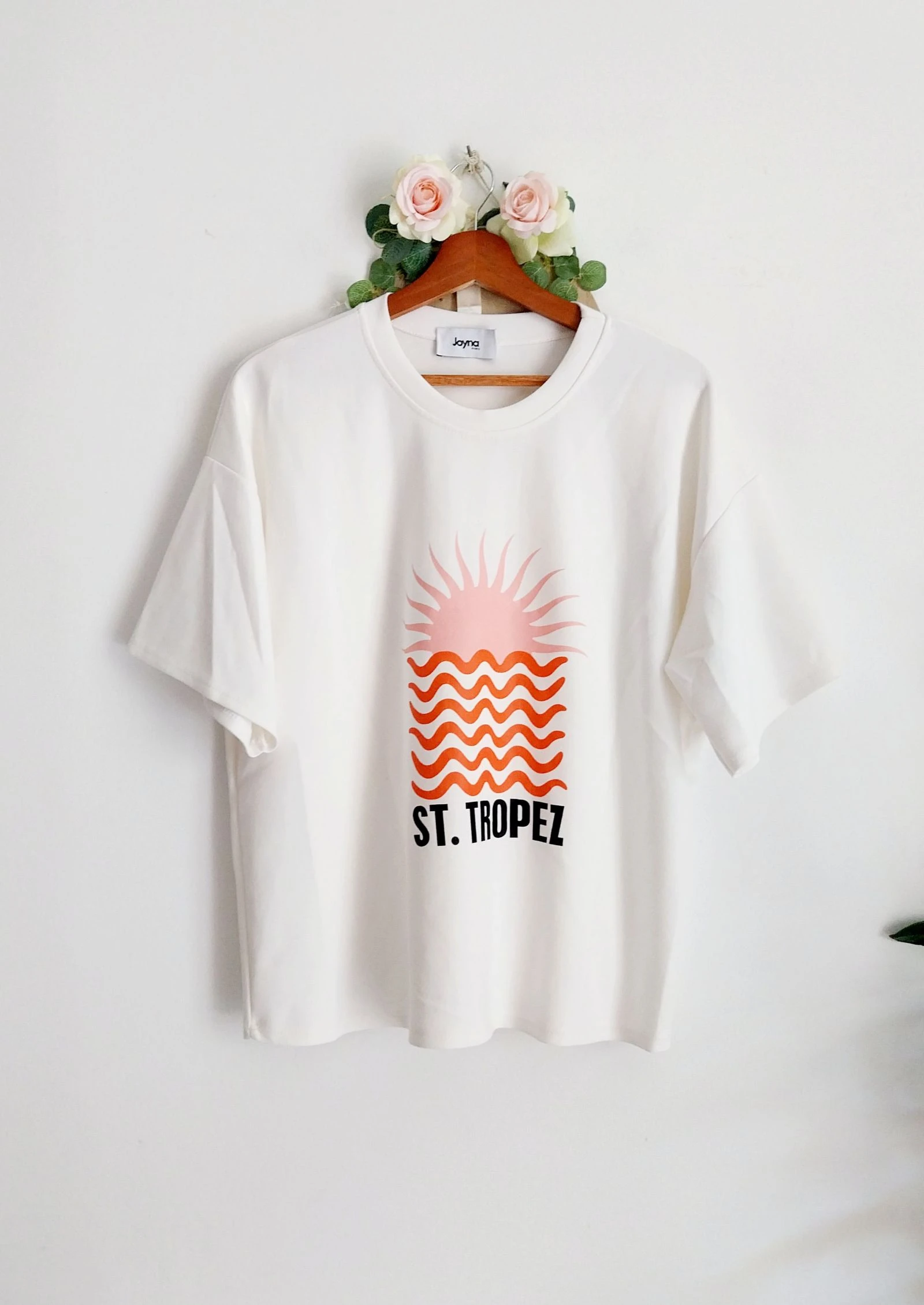 Haut ample type sweat léger floqué St Tropez Joyna Taille 38 à 42